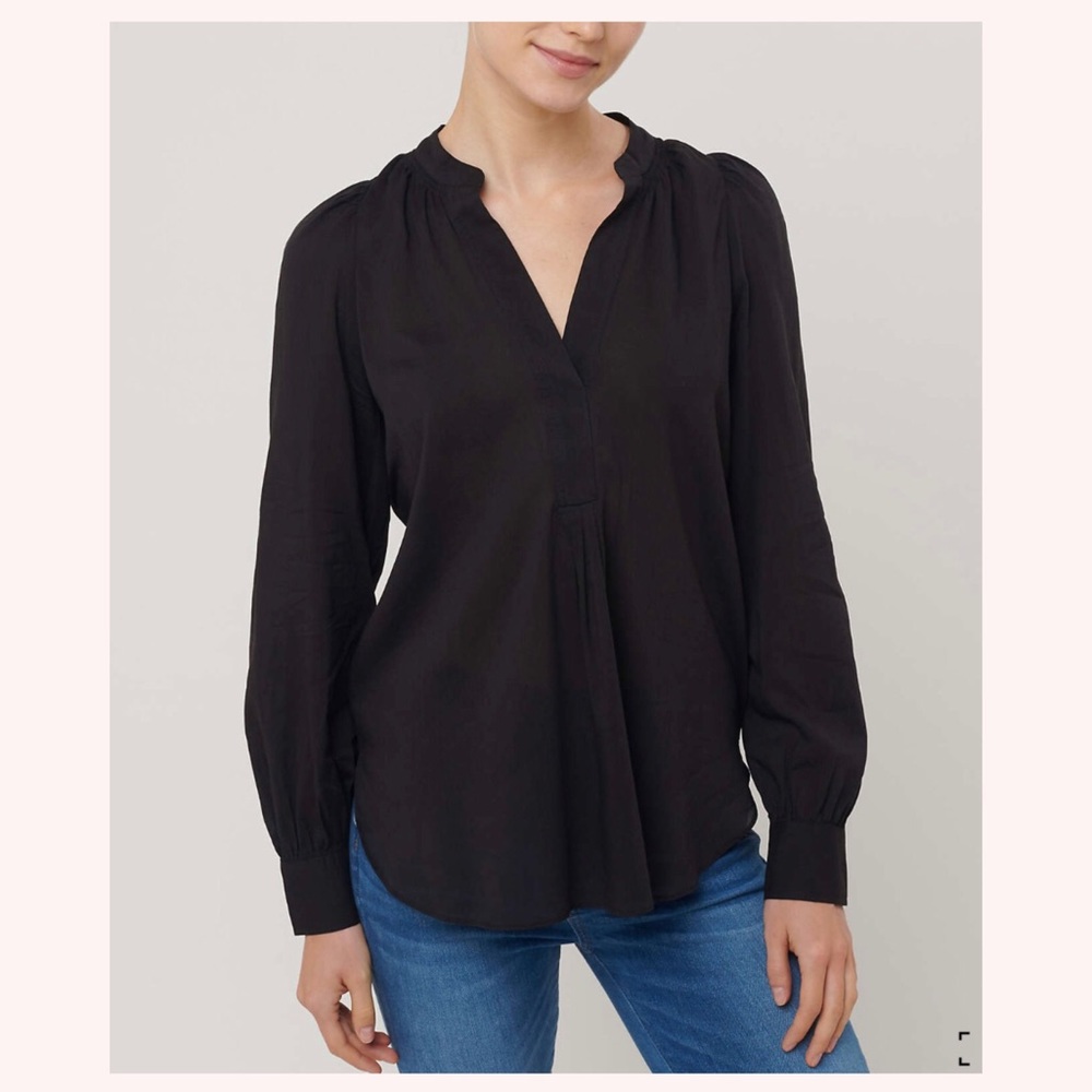 LOFT Petite Split Neck Tunic Shirt